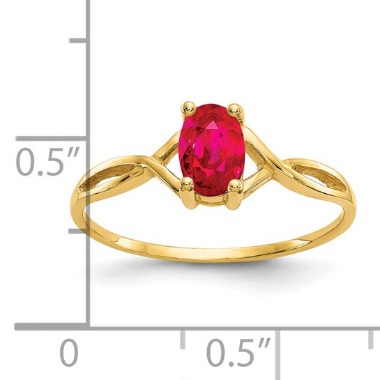 Anillo de Rubí de Nacimiento en Oro de 14k
