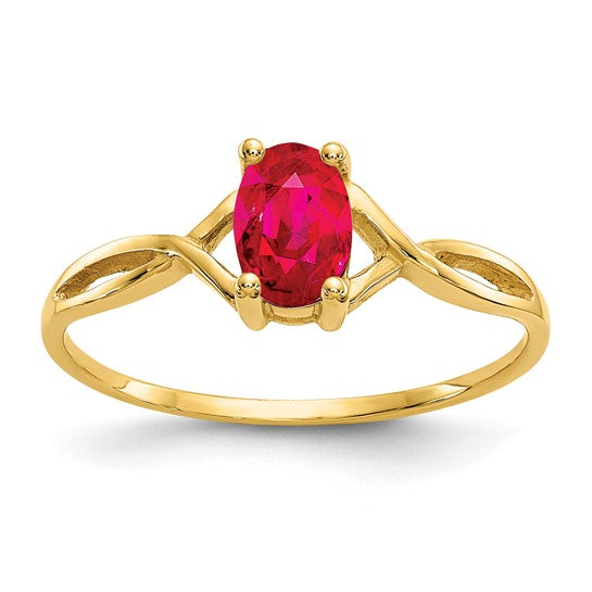 Anillo de Rubí de Nacimiento en Oro de 14k