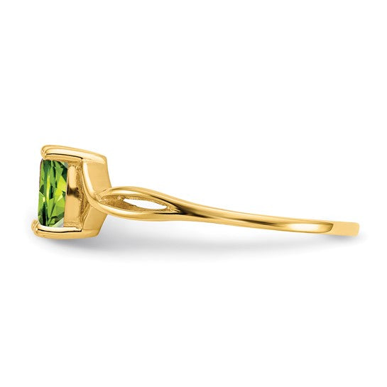 Anillo de Peridoto - Piedra de Nacimiento en Oro de 14k