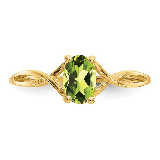 Anillo de Peridoto - Piedra de Nacimiento en Oro de 14k