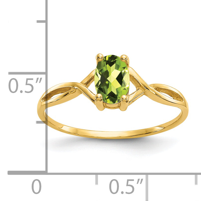 Anillo de Peridoto - Piedra de Nacimiento en Oro de 14k