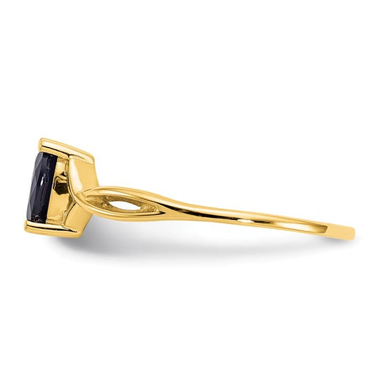 Anillo de Oro de 14k con Piedra de Nacimiento de Zafiro
