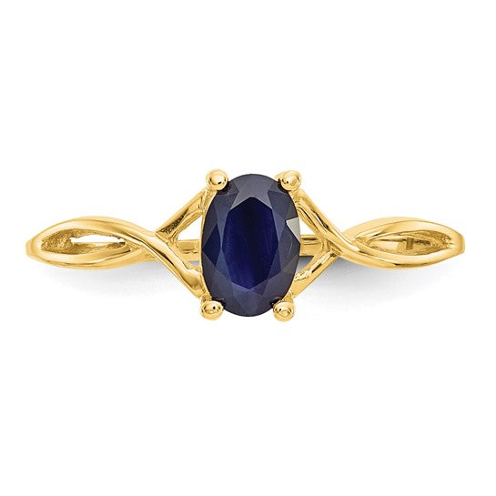 Anillo de Oro de 14k con Piedra de Nacimiento de Zafiro