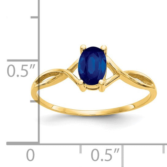 Anillo de Oro de 14k con Piedra de Nacimiento de Zafiro