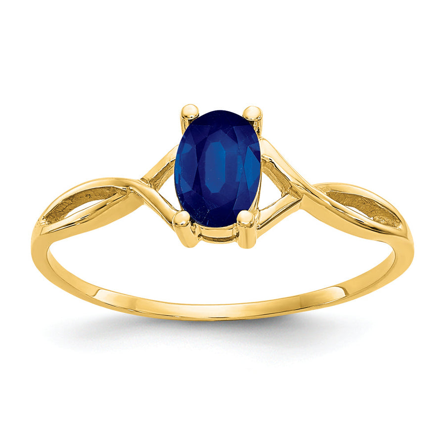 Anillo de Oro de 14k con Piedra de Nacimiento de Zafiro