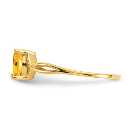 Anillo de Citrino con Piedra de Nacimiento en Oro  de 14k