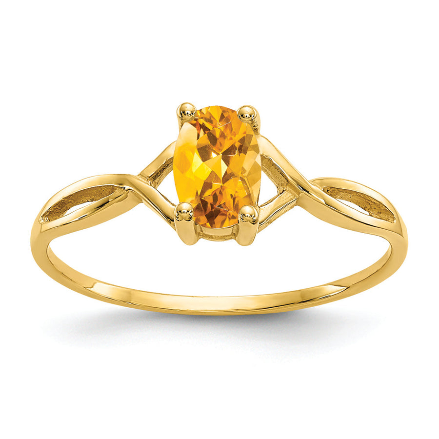 Anillo de Citrino con Piedra de Nacimiento en Oro  de 14k