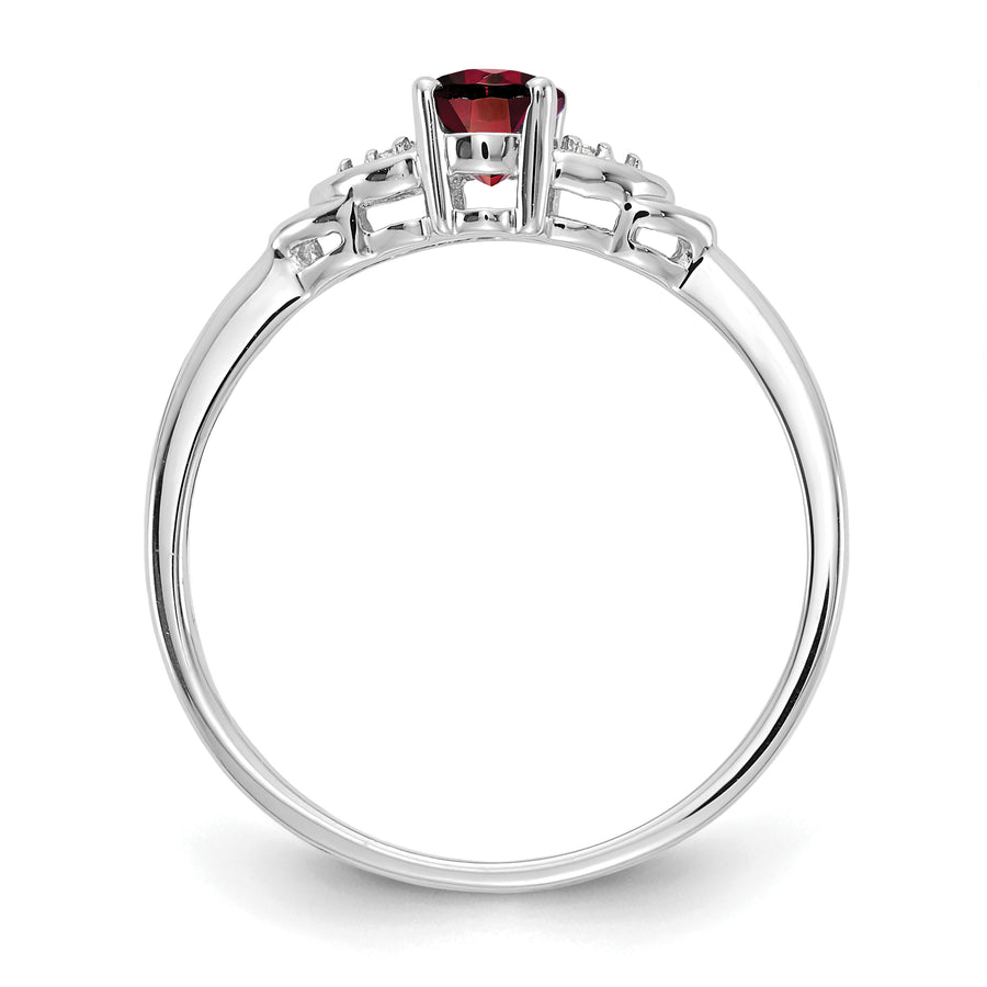 Anillo de Granate y Diamante en Oro de 14k