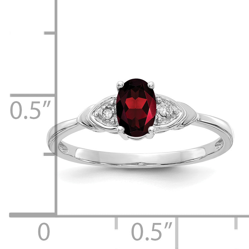 Anillo de Granate y Diamante en Oro de 14k