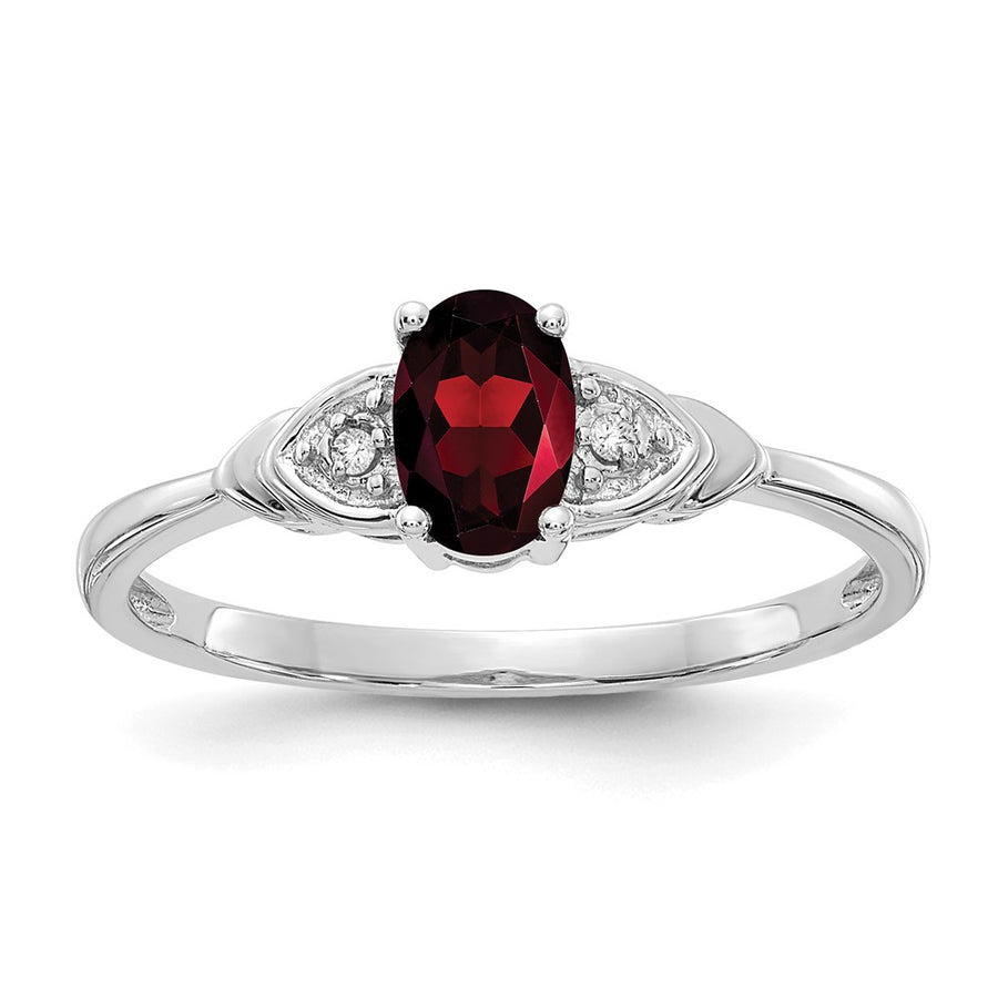 Anillo de Granate y Diamante en Oro de 14k