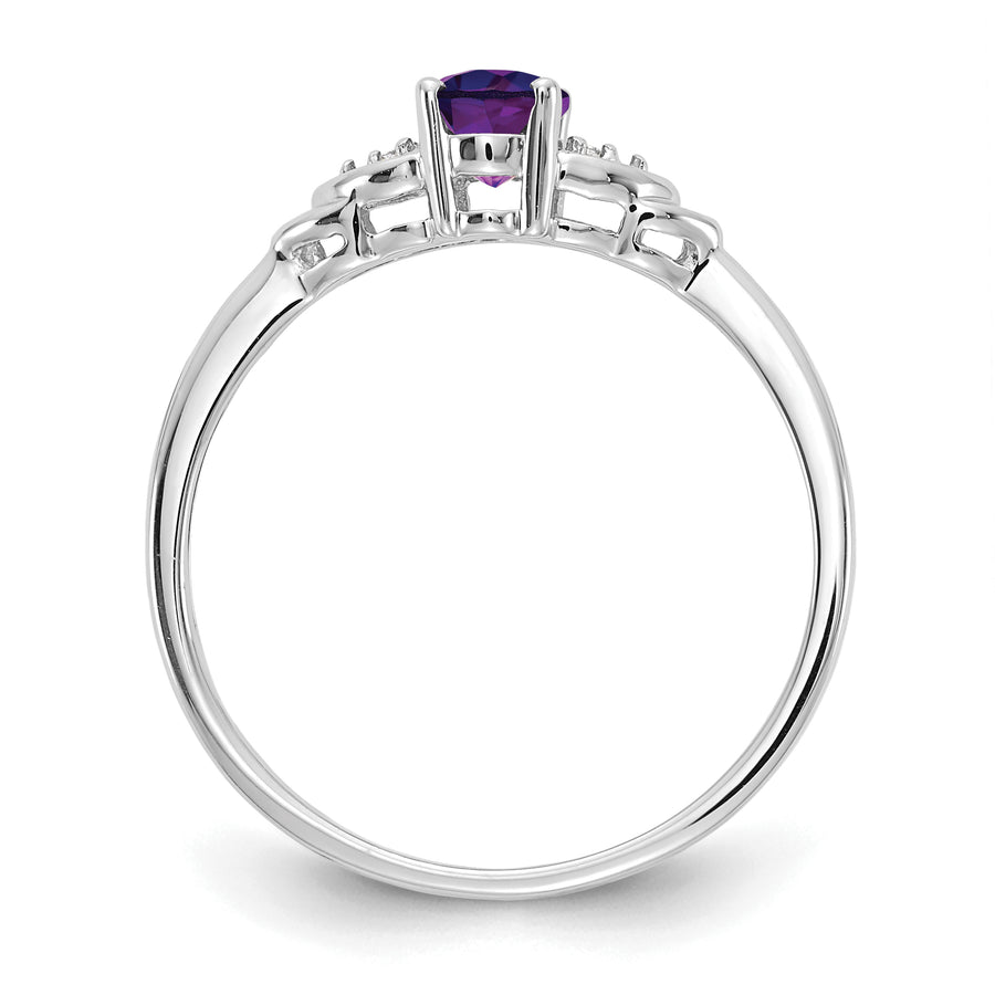 Anillo de Amatista y Diamantes en Oro de 14k