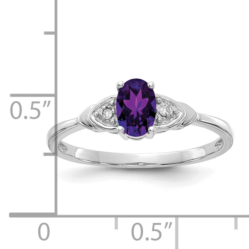 Anillo de Amatista y Diamantes en Oro de 14k
