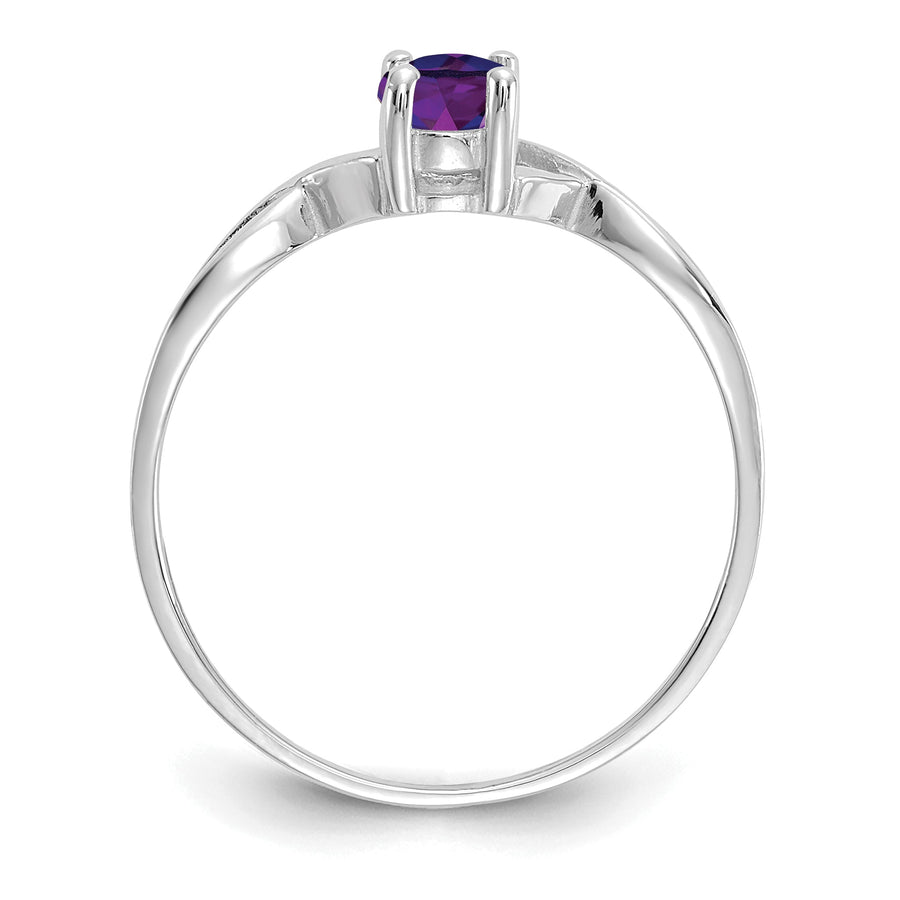 Anillo de Amatista en Oro de 14k (Piedra de Nacimiento de Febrero)