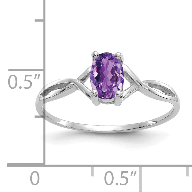Anillo de Amatista en Oro de 14k (Piedra de Nacimiento de Febrero)