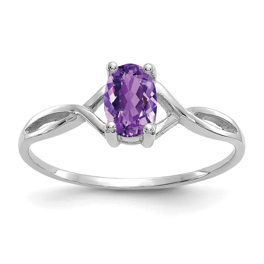 Anillo de Amatista en Oro de 14k (Piedra de Nacimiento de Febrero)