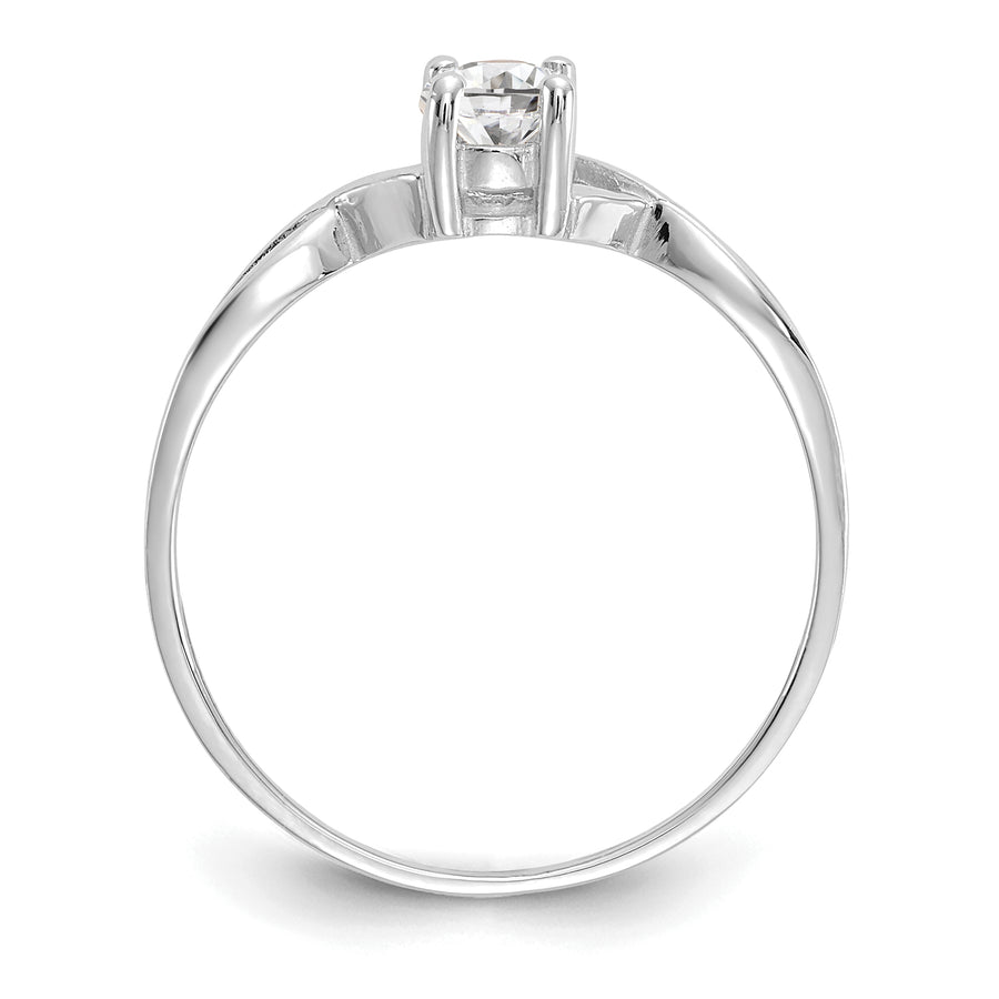 Anillo de Oro de 14k con Topacio Blanco (Piedra de Nacimiento)