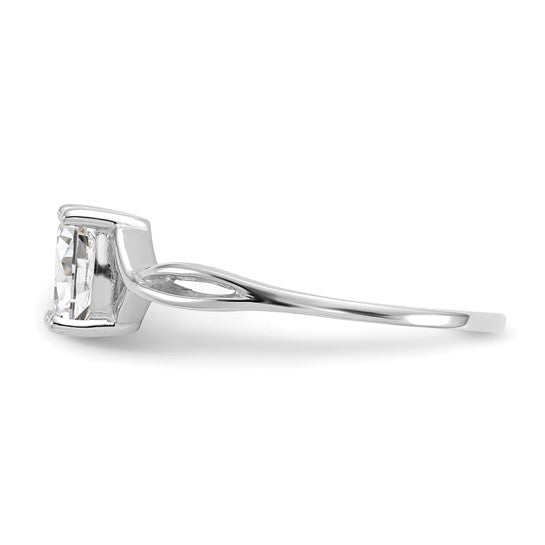 Anillo de Oro de 14k con Topacio Blanco (Piedra de Nacimiento)