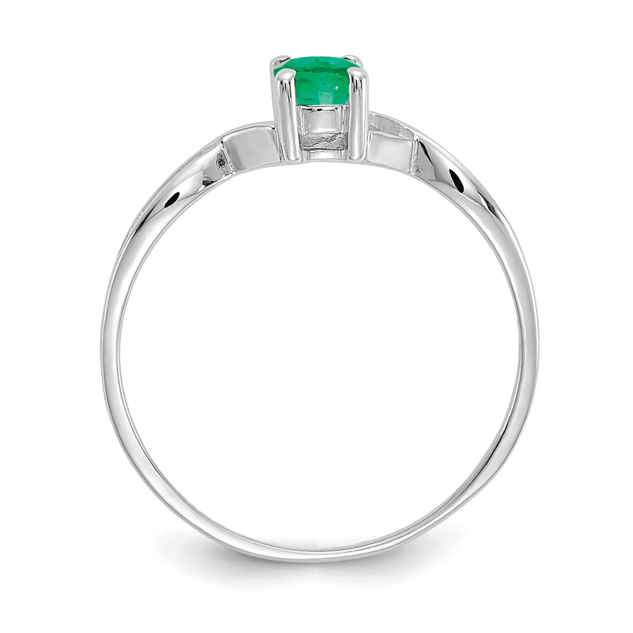Anillo de Oro de 14k con Esmeralda (Piedra de Nacimiento de Mayo)