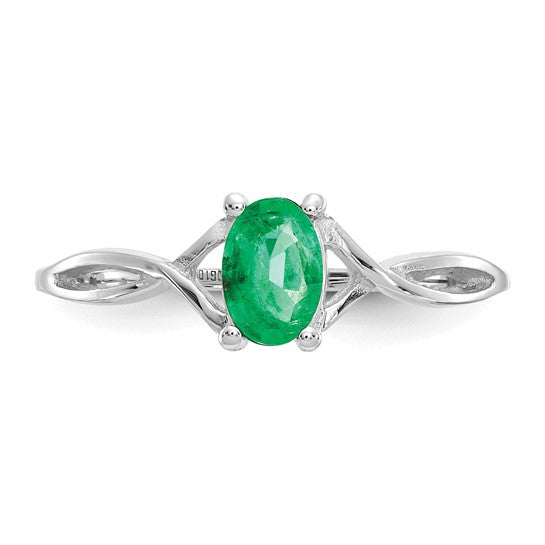 Anillo de Oro de 14k con Esmeralda (Piedra de Nacimiento de Mayo)