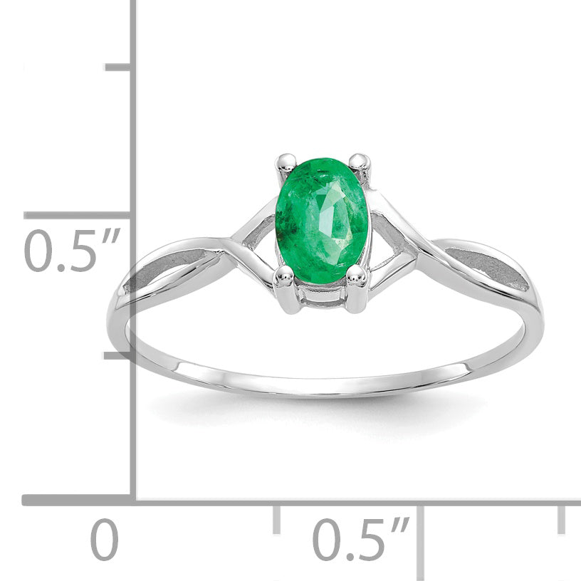 Anillo de Oro de 14k con Esmeralda (Piedra de Nacimiento de Mayo)