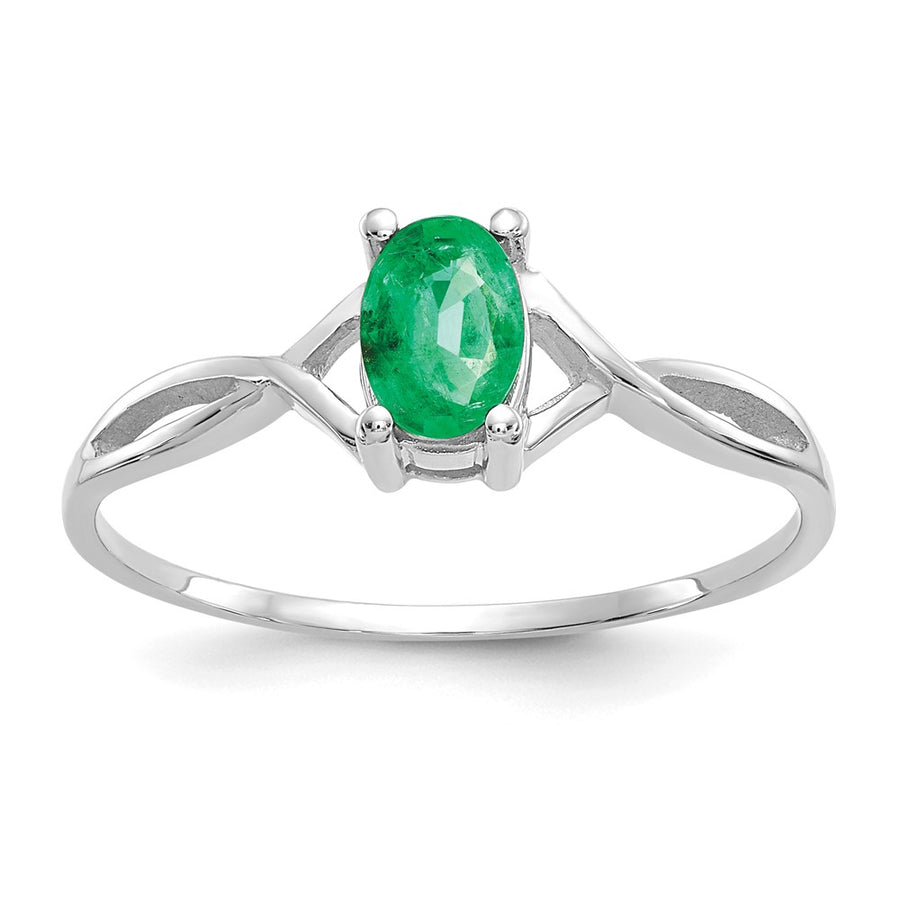 Anillo de Oro de 14k con Esmeralda (Piedra de Nacimiento de Mayo)