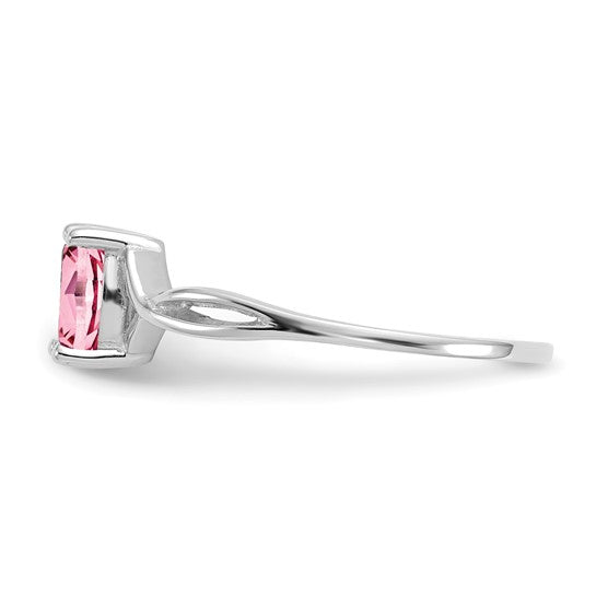 Anillo de Oro de 14k con Piedra de Nacimiento de Turmalina Rosa