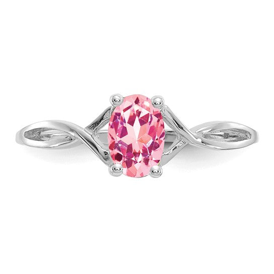 Anillo de Oro de 14k con Piedra de Nacimiento de Turmalina Rosa