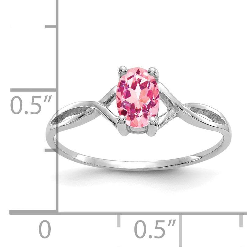 Anillo de Oro de 14k con Piedra de Nacimiento de Turmalina Rosa