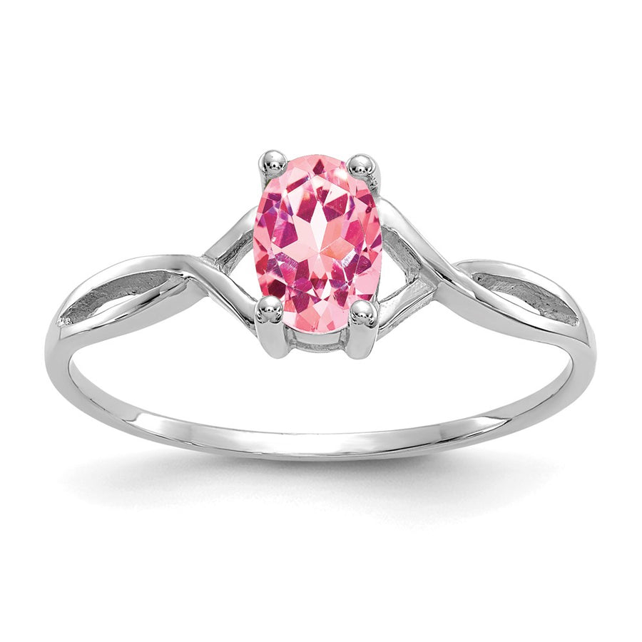 Anillo de Oro de 14k con Piedra de Nacimiento de Turmalina Rosa