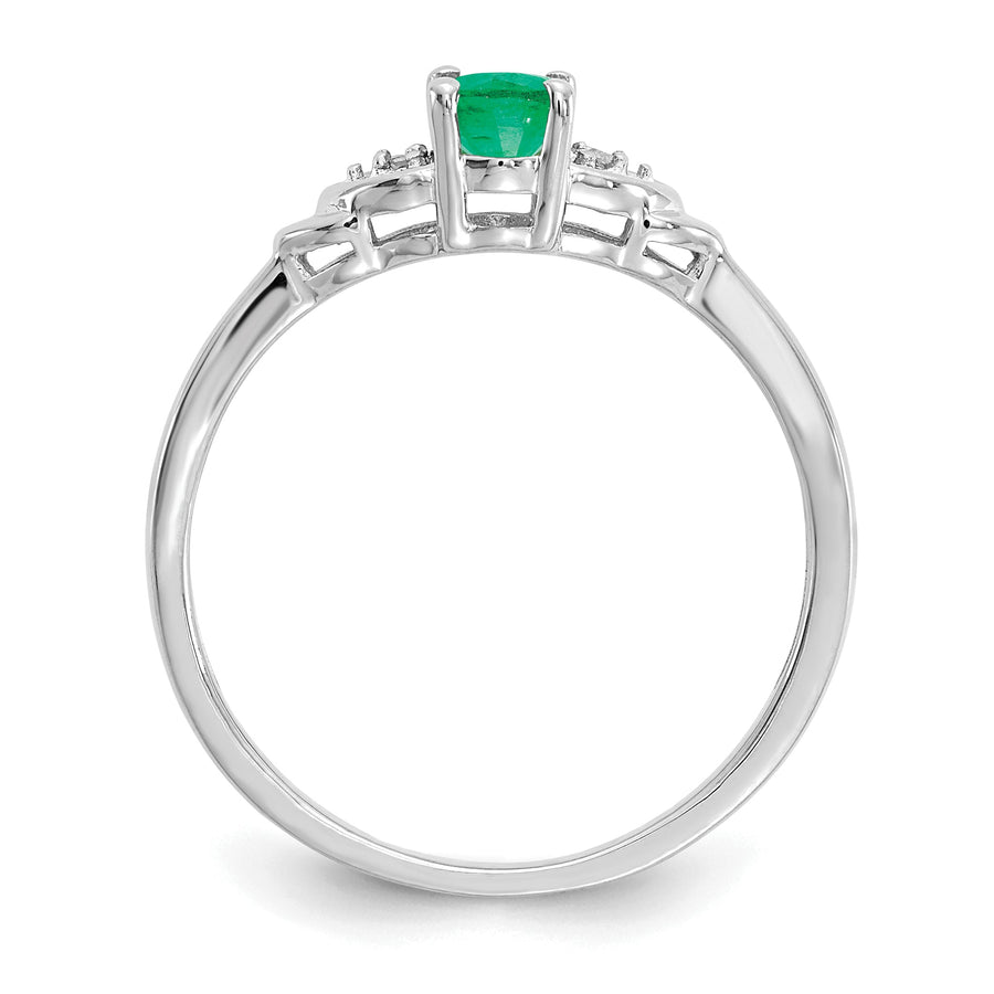 Anillo de Esmeralda y Diamantes en Oro de 14k
