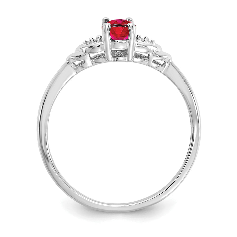 Anillo de Rubí y Diamante en Oro de 14K