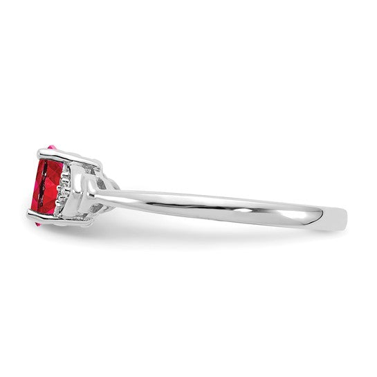 Anillo de Rubí y Diamante en Oro de 14K