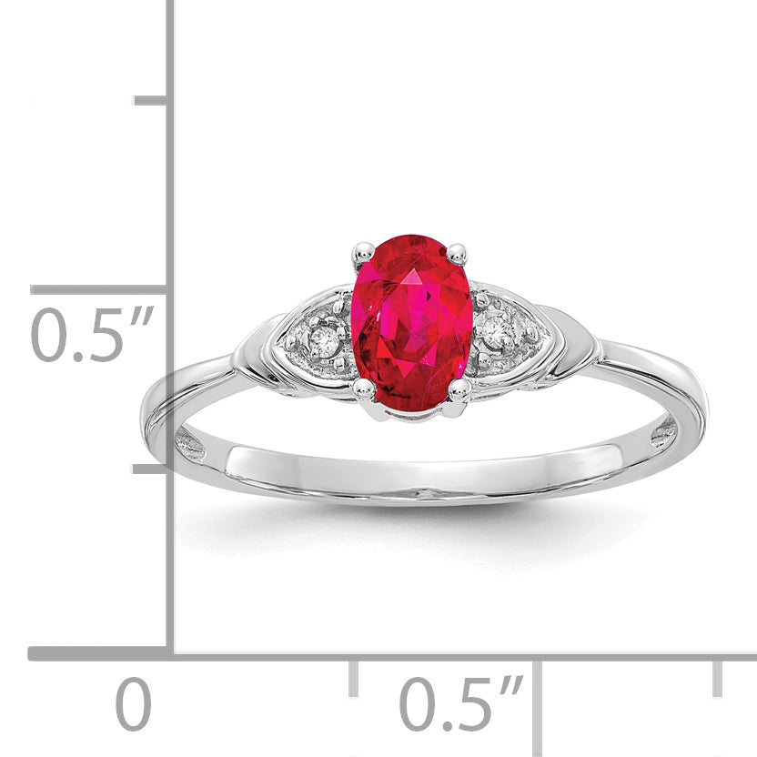 Anillo de Rubí y Diamante en Oro de 14K