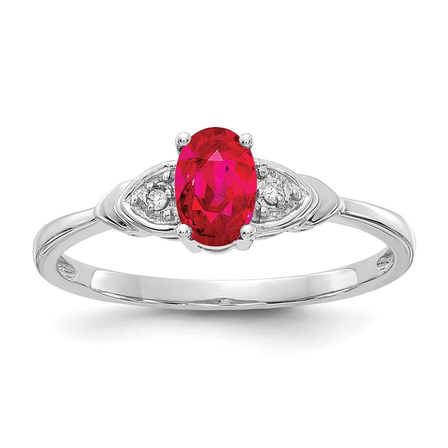 Anillo de Rubí y Diamante en Oro de 14K