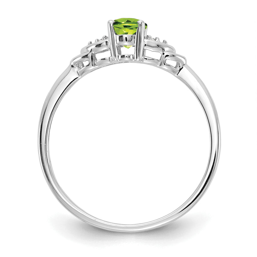 Anillo de Peridoto y Diamante en Oro de 14k
