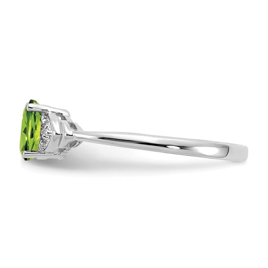 Anillo de Peridoto y Diamante en Oro de 14k