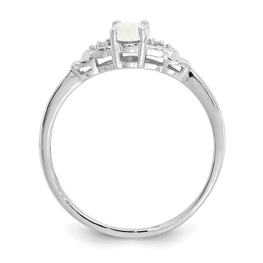 Anillo de Ópalo y Diamantes en Oro de 14k