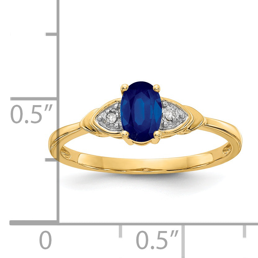 Anillo de Zafiro y Diamantes de Oro Blanco de 14k