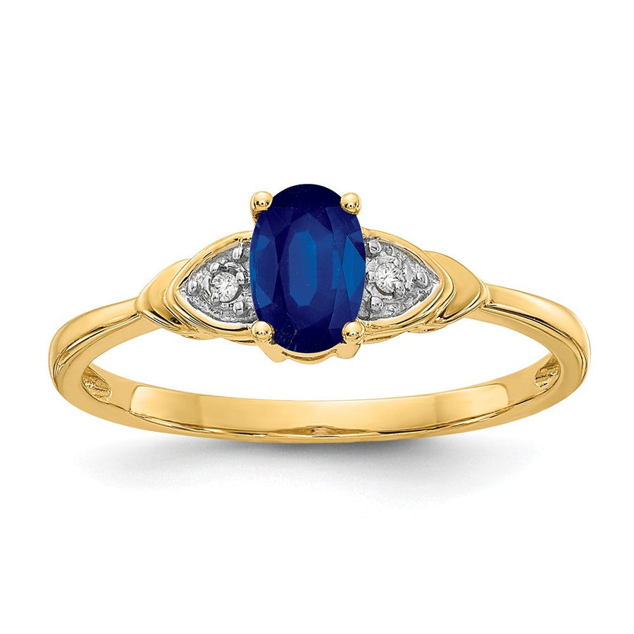 Anillo de Zafiro y Diamantes de Oro Blanco de 14k
