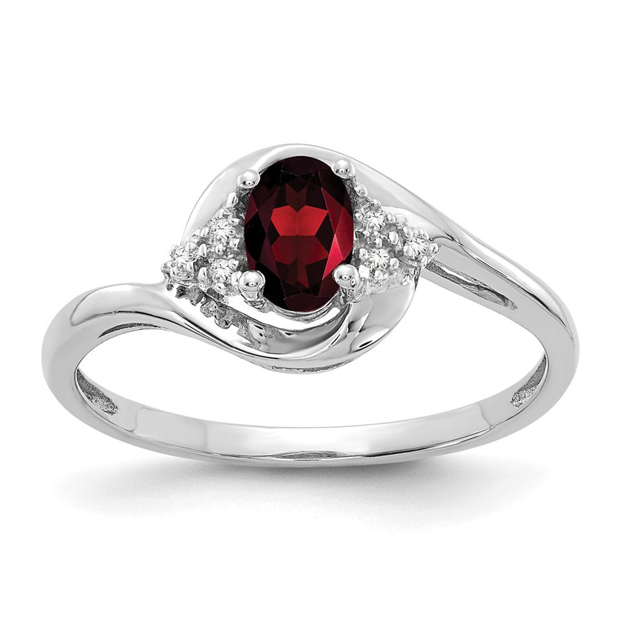 Anillo de Oro de 14k con Granate y Diamantes