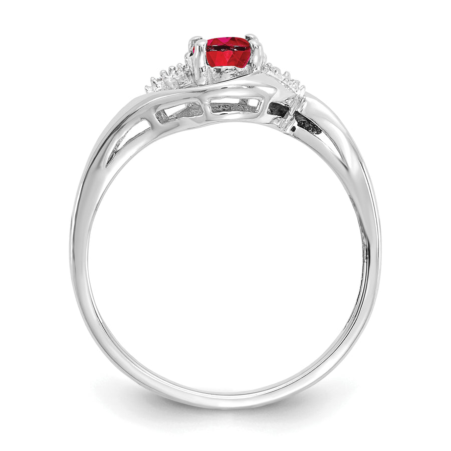 Anillo de Rubí y Diamante en Oro de 14k