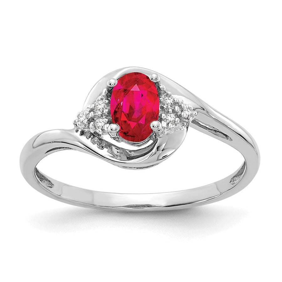 Anillo de Rubí y Diamante en Oro de 14k