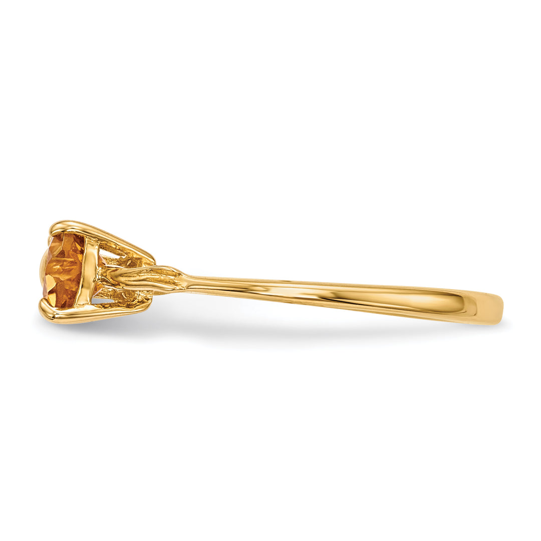 Citrine Bow Ring in Polished 14k Gold