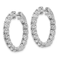 Aretes Aros In and Out con Diamantes Lab Grown en Oro Blanco de 14k