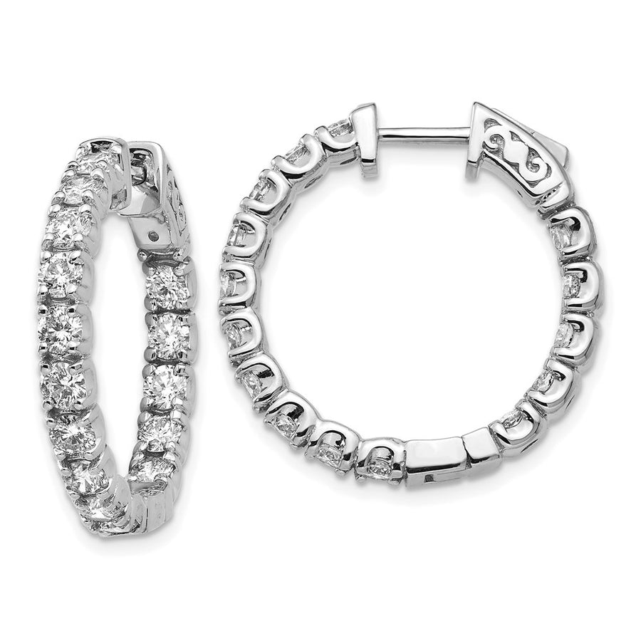 Aretes Aros In and Out con Diamantes Lab Grown en Oro Blanco de 14k
