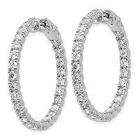 Aretes Aros In and Out con Diamantes Lab Grown en Oro Blanco de 14k