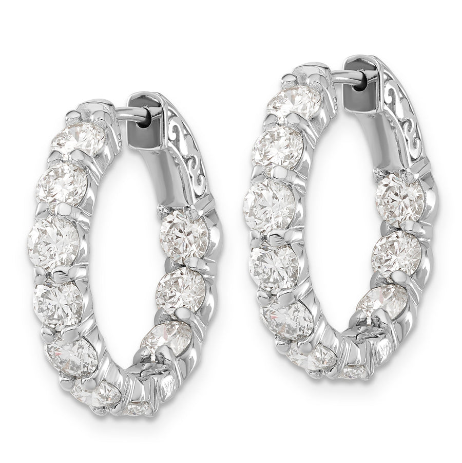 Aretes de Aro con Cierre de Seguridad en Oro Amarillo de 14k con Diamantes Cultivados de Laboratorio de 4 1/3 Quilates VS/SI+ G+ Redondos
