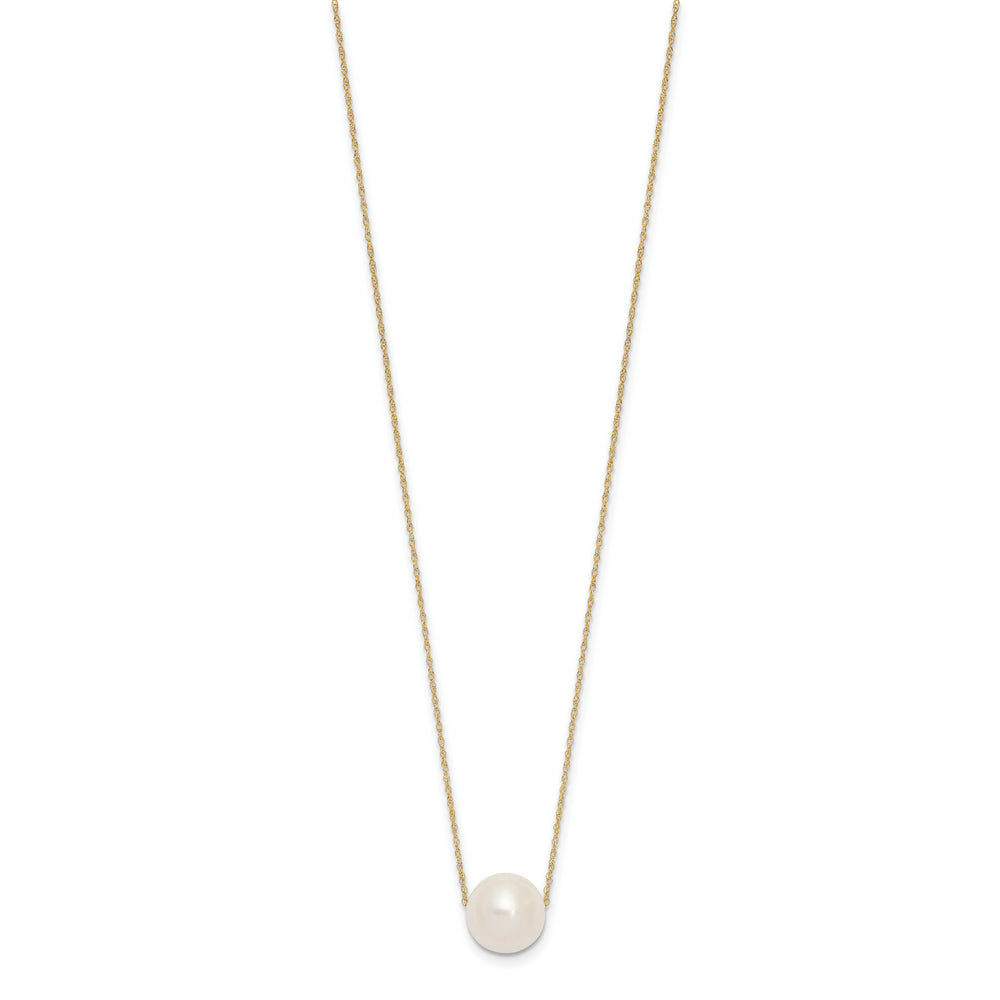 Half-Round Freshwater Pearl Necklace in 14K Yellow Gold, 17 inches