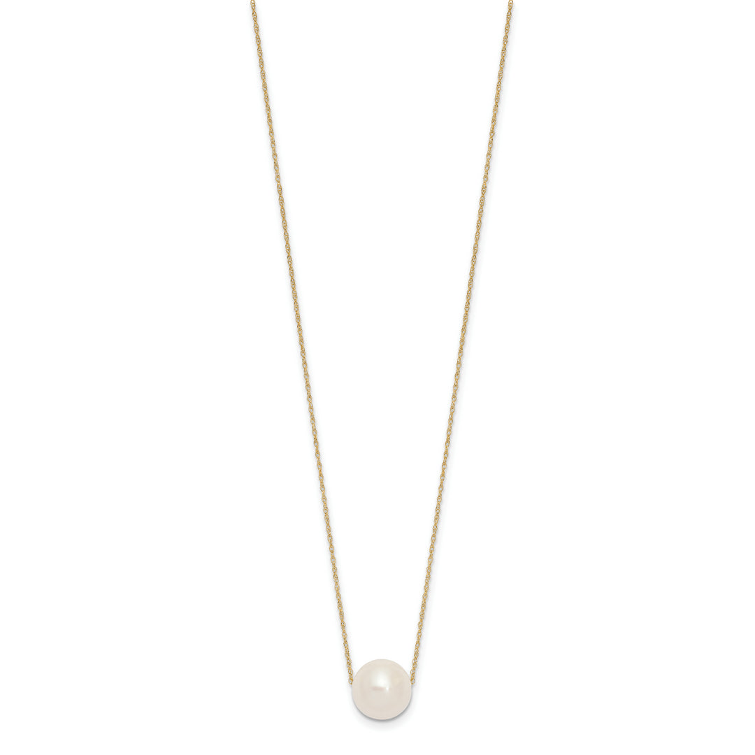 Half-Round Freshwater Pearl Necklace in 14K Yellow Gold, 17 inches