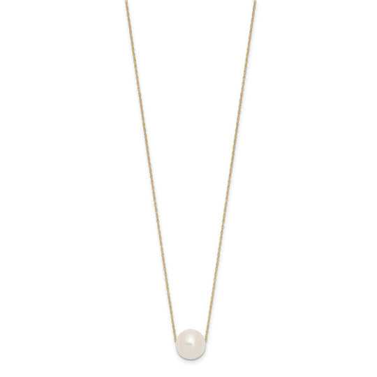 Half-Round Freshwater Pearl Necklace in 14K Yellow Gold, 17 inches